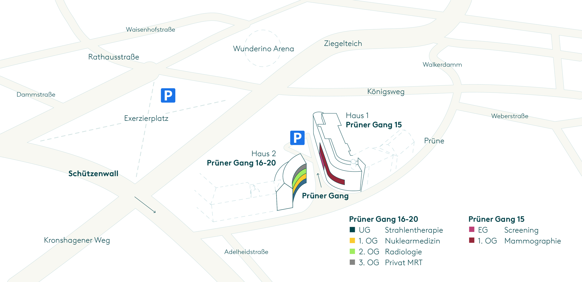 MVZ Prüner Gang - Anfahrtskarte
